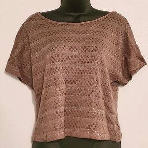 Forever21 Cropped Knit Glitter Thread Top